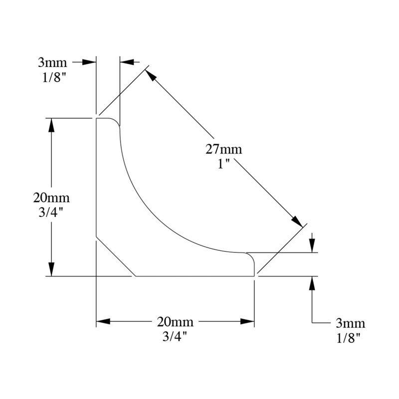 0.75'' H x 78'' W x 0.75'' D Plastic Crown