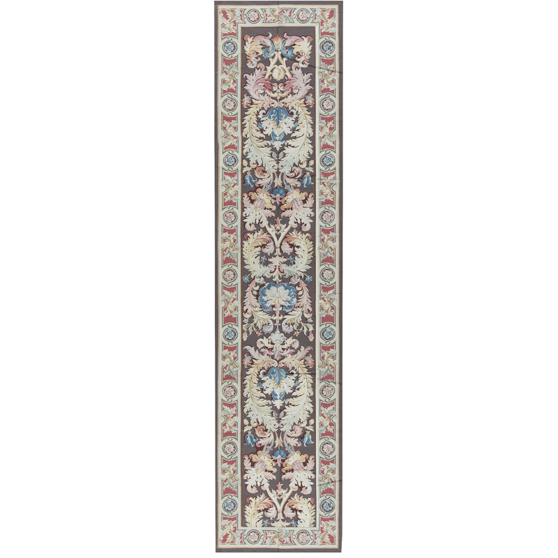 Hand-Knotted High-Quality Brown and Beige Runner