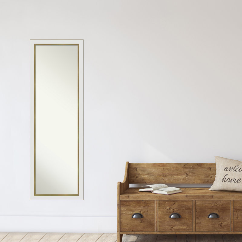 Ayyat Flat Mirror, Eva White Gold, 51.12" x 17.12" 