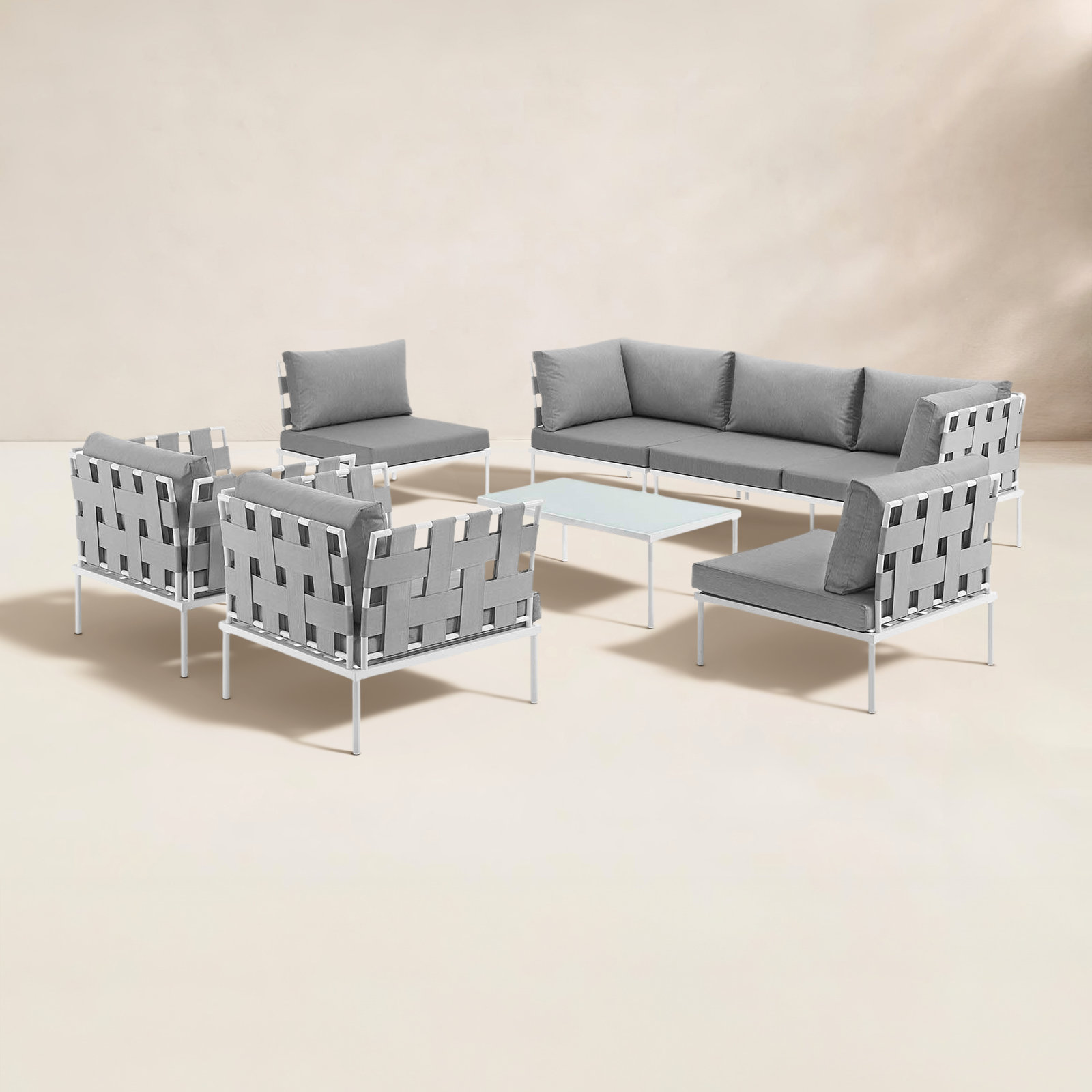 Harmony 7-Person Patio Seating Group, Gray