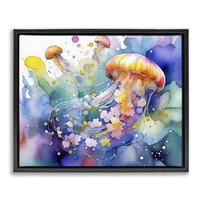 Cadre flottant Neon Jellyfish, conçu par Shelly Craig