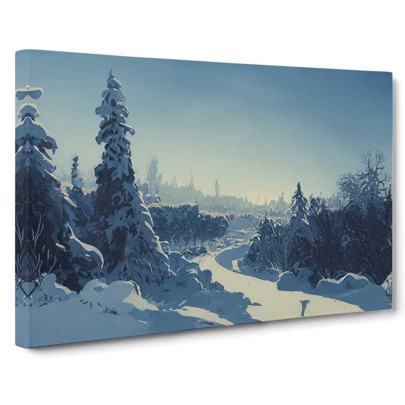 Pine Tree Forest Winter Vol.1 - Wrapped Canvas, 35cm H x 50cm W x 3cm D