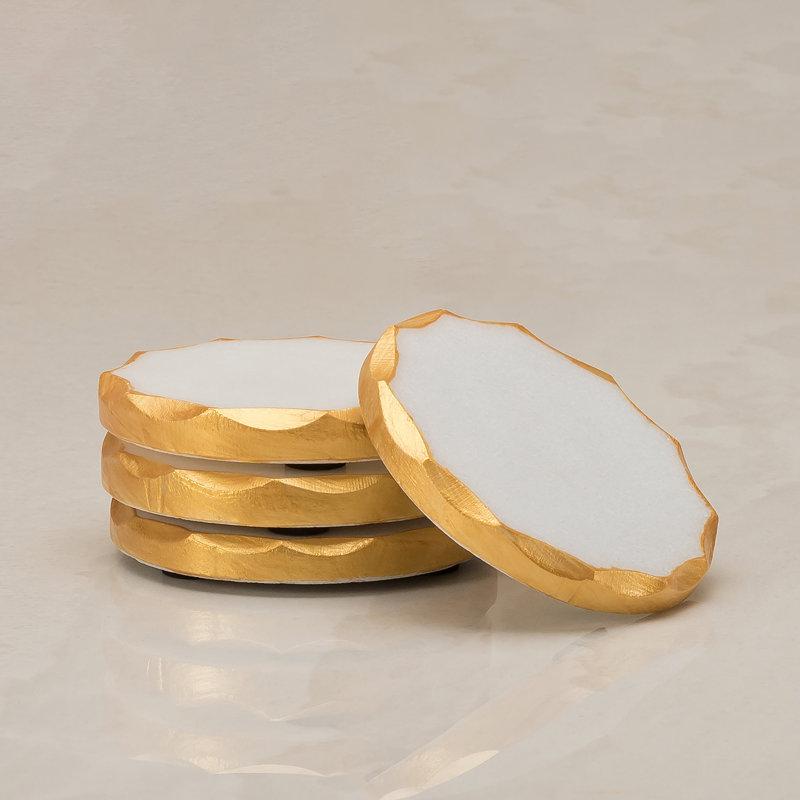 Rubber Round 4 Piece Coaster Set