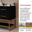 Meuble-lavabo 36 po avec lavabo en céramique et poignées dorées Mordern, armoire en bois autoportante avec 2 tiroirs-1043383577