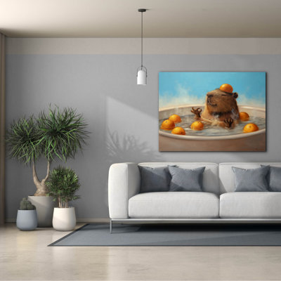 Toile épique Graffiti «Capy State of Mind» par Lucia Heffernan, 54 po x 40 po