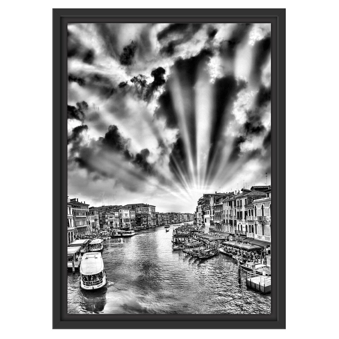 Gerahmtes Wandbild Venedig Fluss Häuser