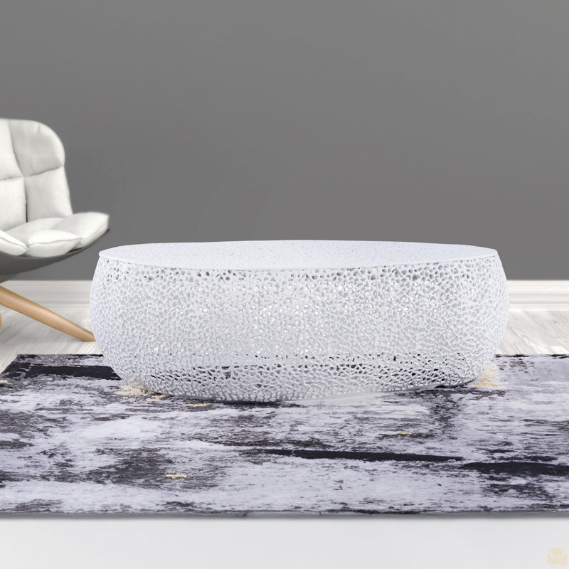 Table basse ovale, Blanc