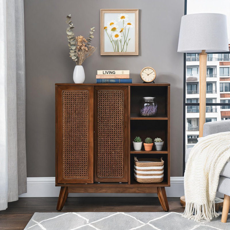 Buffet Mid-Century Modern, Bois foncé