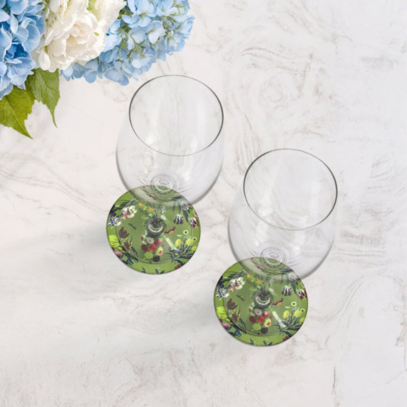 Sous-verres ronds en cuir Florana Fauna Fontana Vegan, Fontana