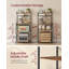 Kitchen Bakers Rack With Power Outlet, 4-Tier Coffee Bar With Adjustable Shelf, Microwave Stand, Paper Towel Holder, 40 X 60 X 140 Cm-1080623565