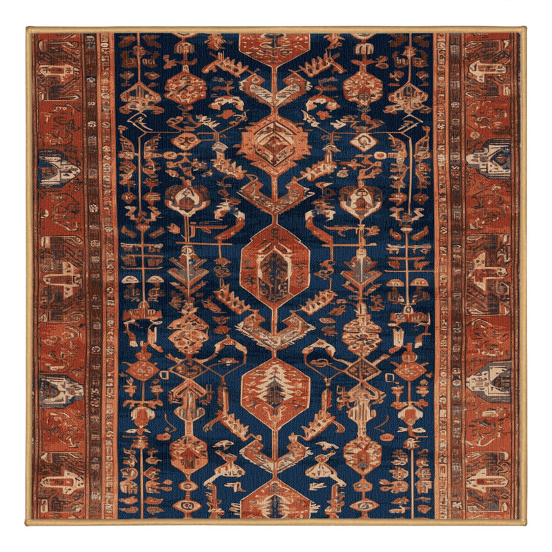 Tapis brun lavable à la machine, Carré 8 pi