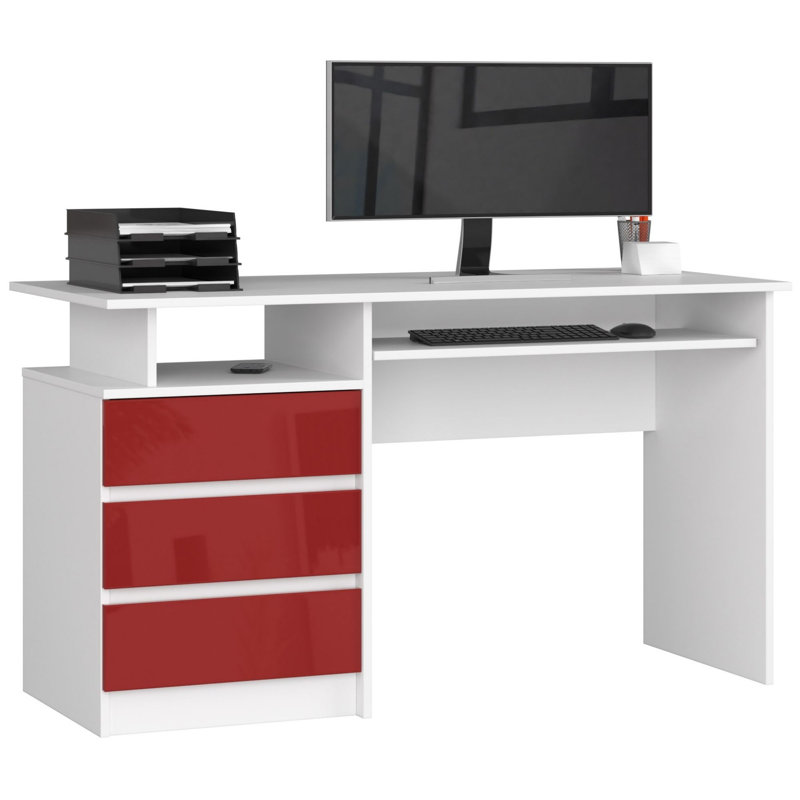 Geovana Eldren Computer Desk, Red