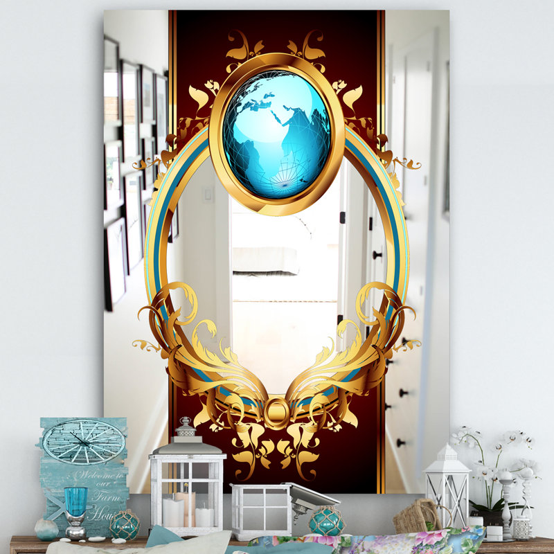 Miroir éclectique Ring of the World, H 39,4 po x l 29,5 po