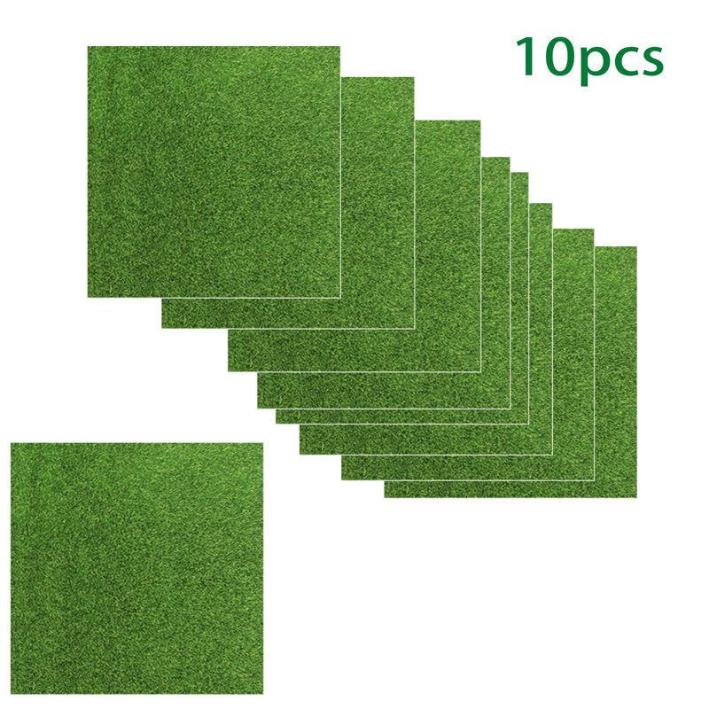 Paquet de 10 pelouses artificielles pour le bricolage, 6 po x 6 po Tapis artificiels pour mini jardin
