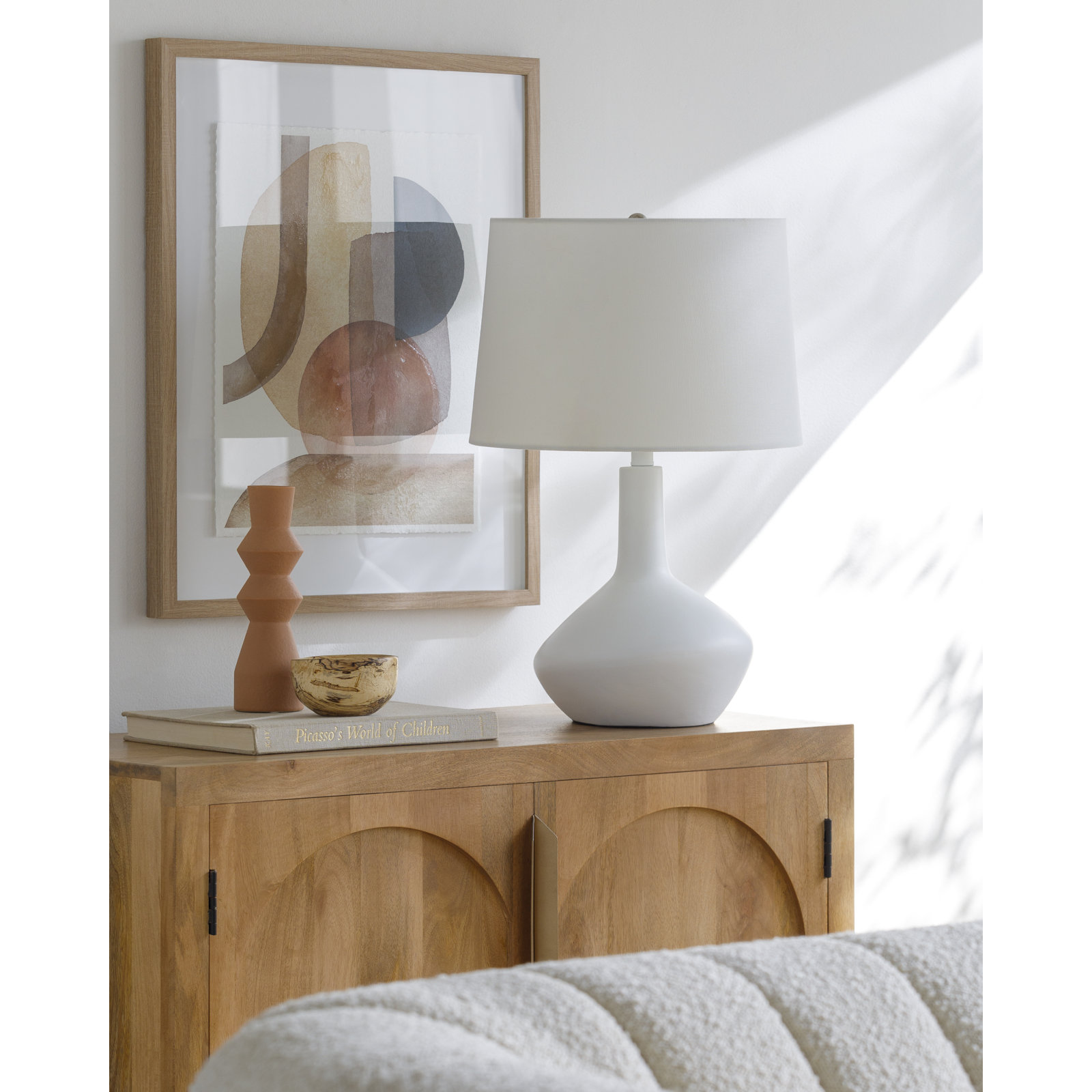 Eddy Ceramic Table Lamp, White