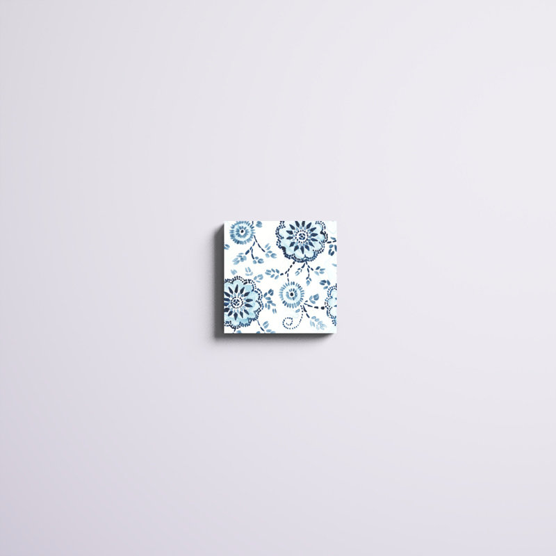«Indigo Sampler II», peinture sur toile, H 12 po x l 12 po