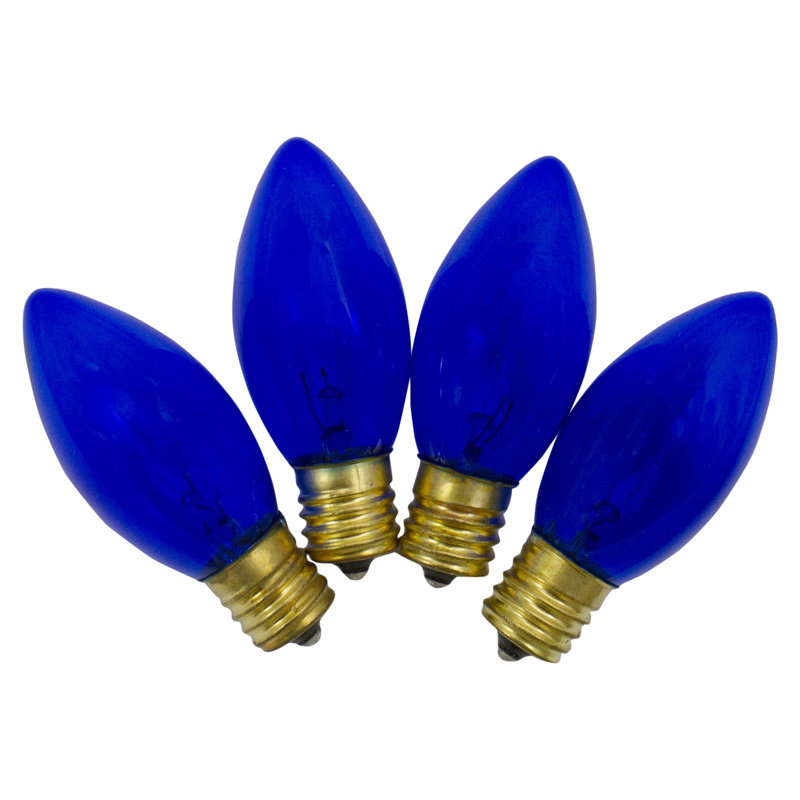Paquet de 4 ampoules bleues de remplacement transparentes C9