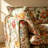 Retro Upholstered Rustic Cotton linen blended sofa