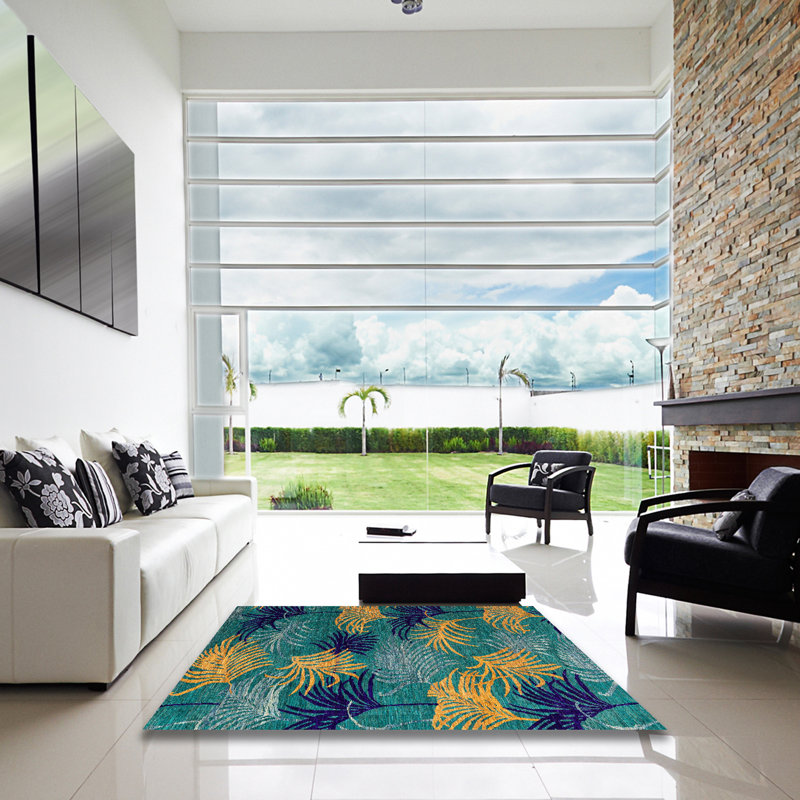 Tapis décoratif multicolore à motif abstrait, Carré 6 pi