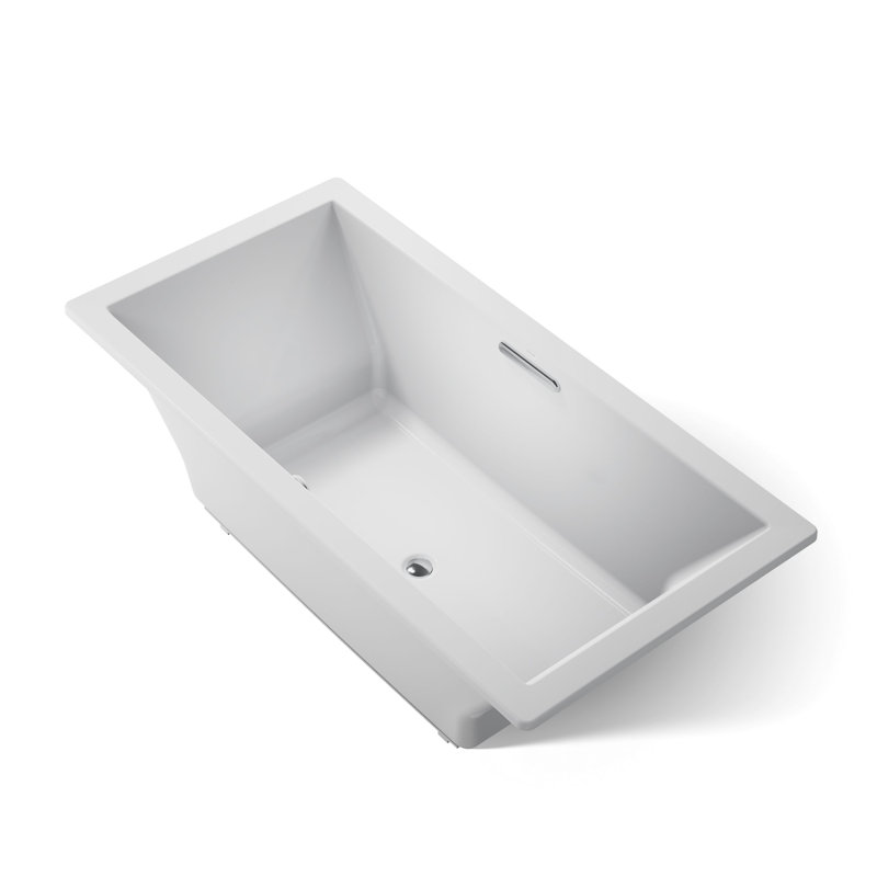 Underscore 72" x 36" Drop In Soaking Acrylic Bathtub with Heater, Ice Grey