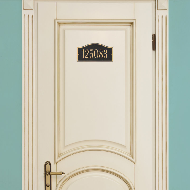 Rolling Hills 1-Line Wall Address Plaque, Black and Gold, Yes