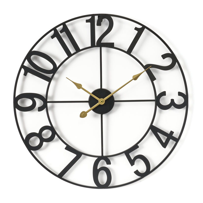 Large 16" wall clock, Noir, noir, noir, noir, Médium