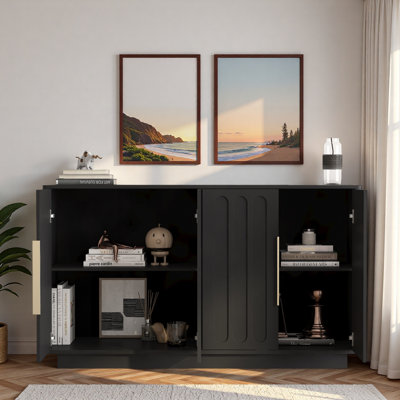 55.1''Modern Sideboard Cabinet with Ample Storage Space, Adjustable Shelves and Arched Pattern Doors