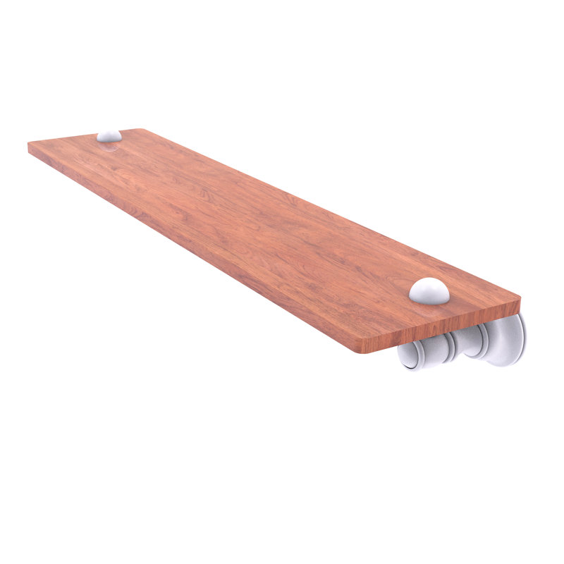 Freyja Ironwood Bracket Shelf, Matte White, 2.4" H x 22" W x 5.54" D