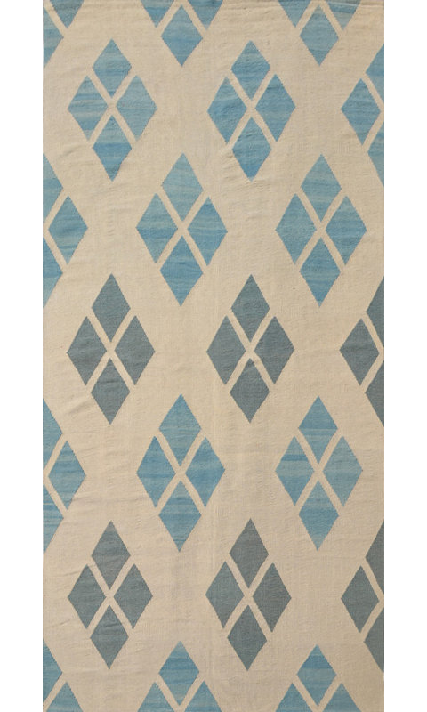 Geometric Area Rug in Beige/Blue