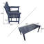 Ensemble de 2 chaises de patio d'extérieur avec dossier vertical, capacité de 380 lb pour le jardin, le porche et la cour, bleu marine