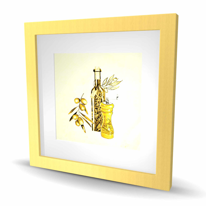 Huile d'olive et poivre - jaune, Doré