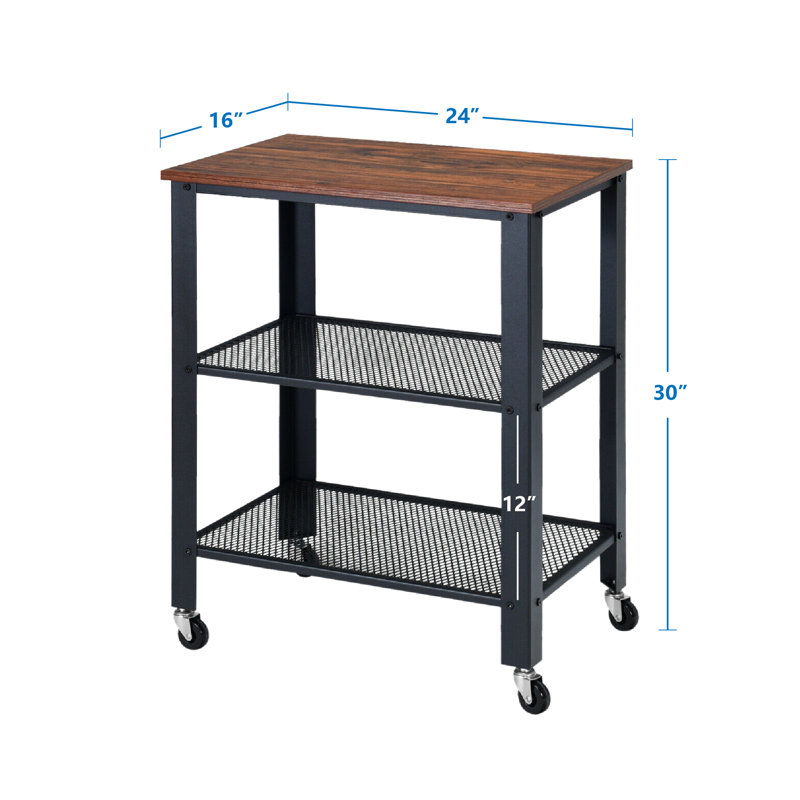 Reedsburg Kitchen Cart, Brown/Black
