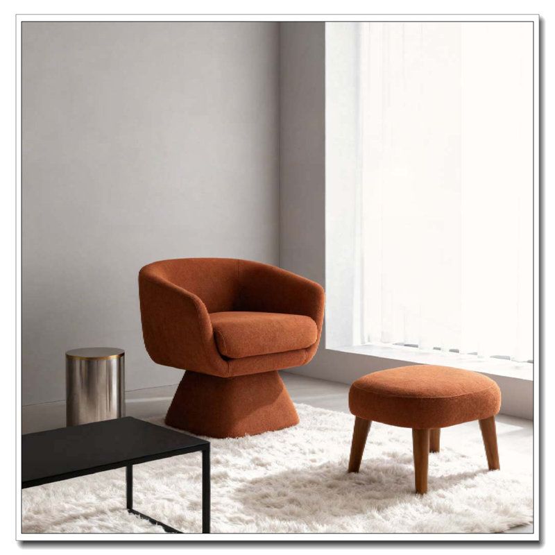 Chaise de loisir rembourrée avec repose-pieds, Orange