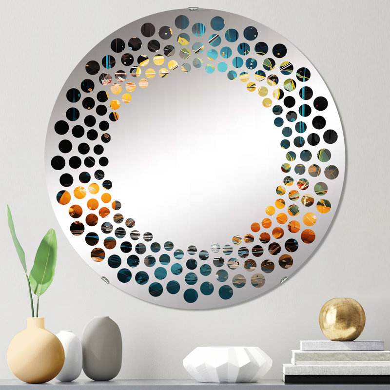 Miroir mural à pois rond, H 23,6 po x l 23,6 po, Artful Mixology Cocktail Melody