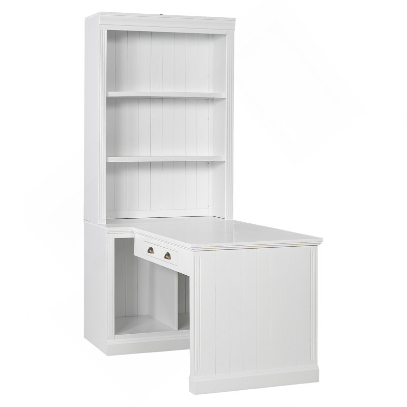 Bibliothèque de 83,4 po de hauteur avec bureau d'écriture, bibliothèque moderne avec bureau d'étude, poste de travail avec tablette de rangement, bibliothèque de rangement avec tablettes ouvertes et éclairage DEL pour le salon, le bureau personnel, 