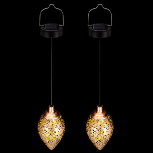19.8'' Solar Powered Integrated LED Outdoor Hanging Light (Set of 2)