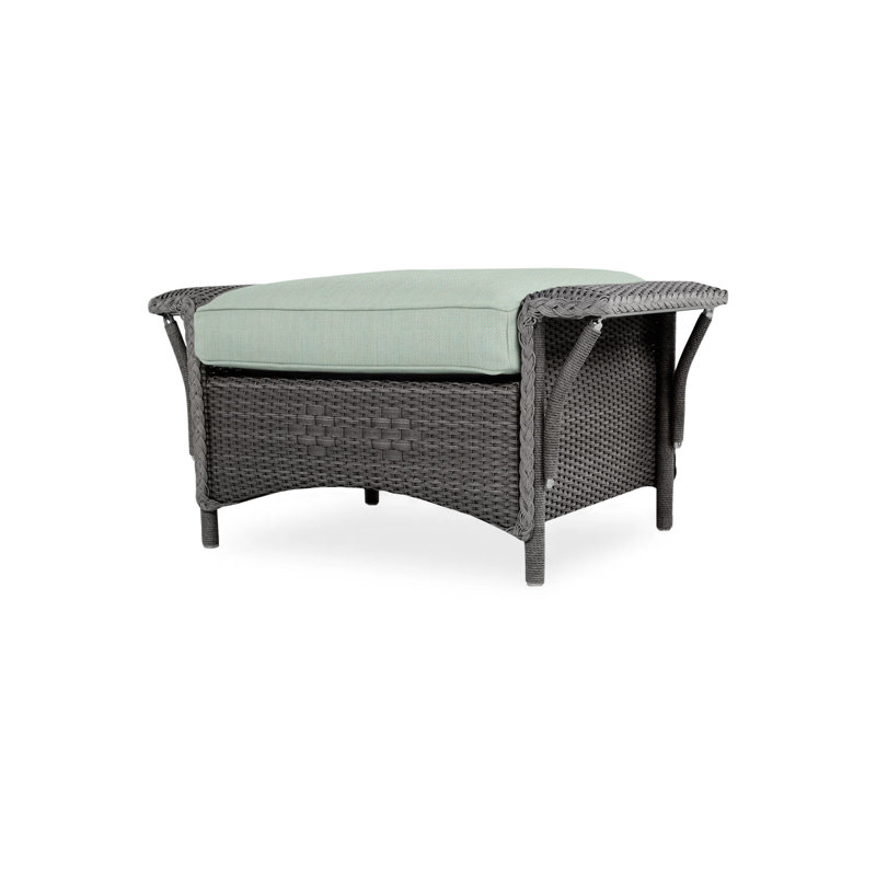 Nantucket Outdoor Ottoman, Charcoal, Woodgrain Ash