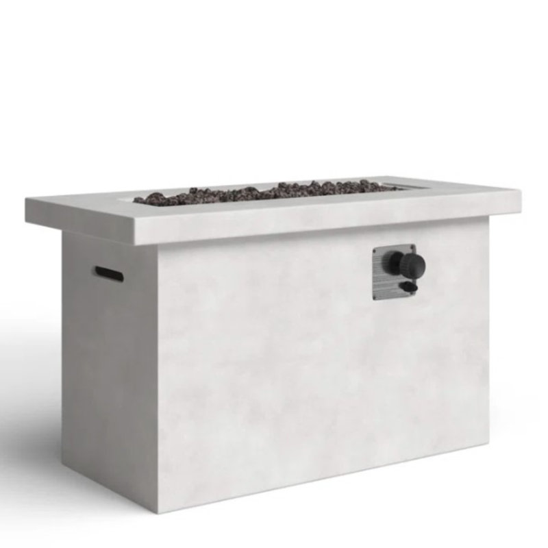 Concrete Propane/Natural Gas Outdoor Fire Pit Table, Gray