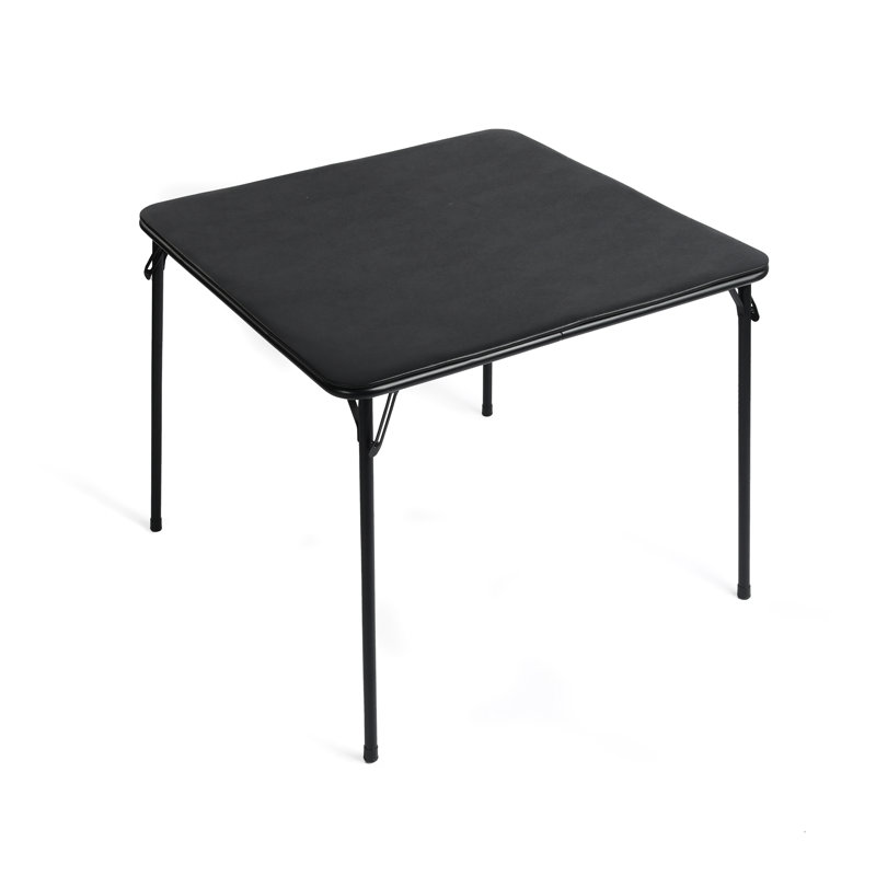  Table carrée pliante en bois et métal 34 po, Brown Wood / Brown, Manufactured Wood