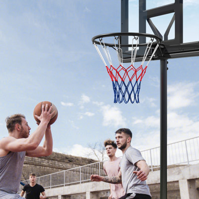 Remplacement de jante de basketball standard de 18 po pour la plupart des panneaux arrière Ressorts amortisseurs et filet noir résistant aux intempéries