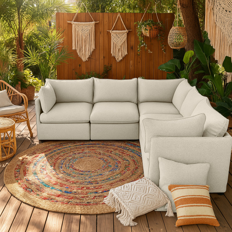 Canapé 5 pièces avec coussin de lait Crovetti Simon