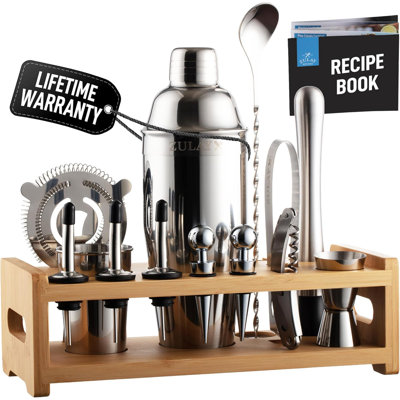 Ensemble de barman en acier inoxydable de 24 pièces avec ensemble de shaker Mixology de Zulay Kitchen pour cocktails à la maison