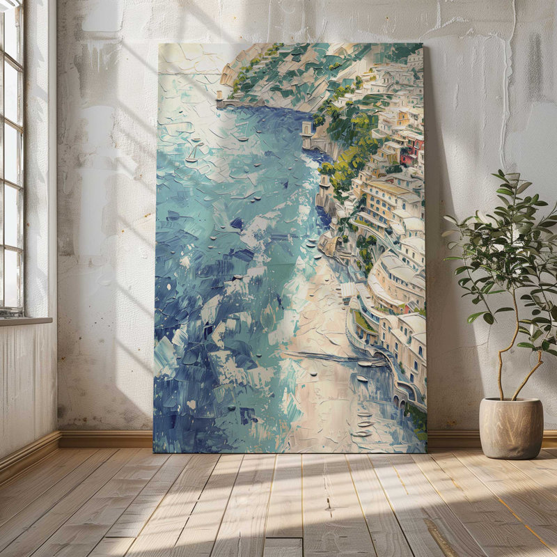 Positano Sunset Serenade, grande impression sur toile, H 54 po x l 36 po