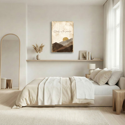Ensemble de 1 tableau sur toile « Coucher de soleil sur la montagne ».