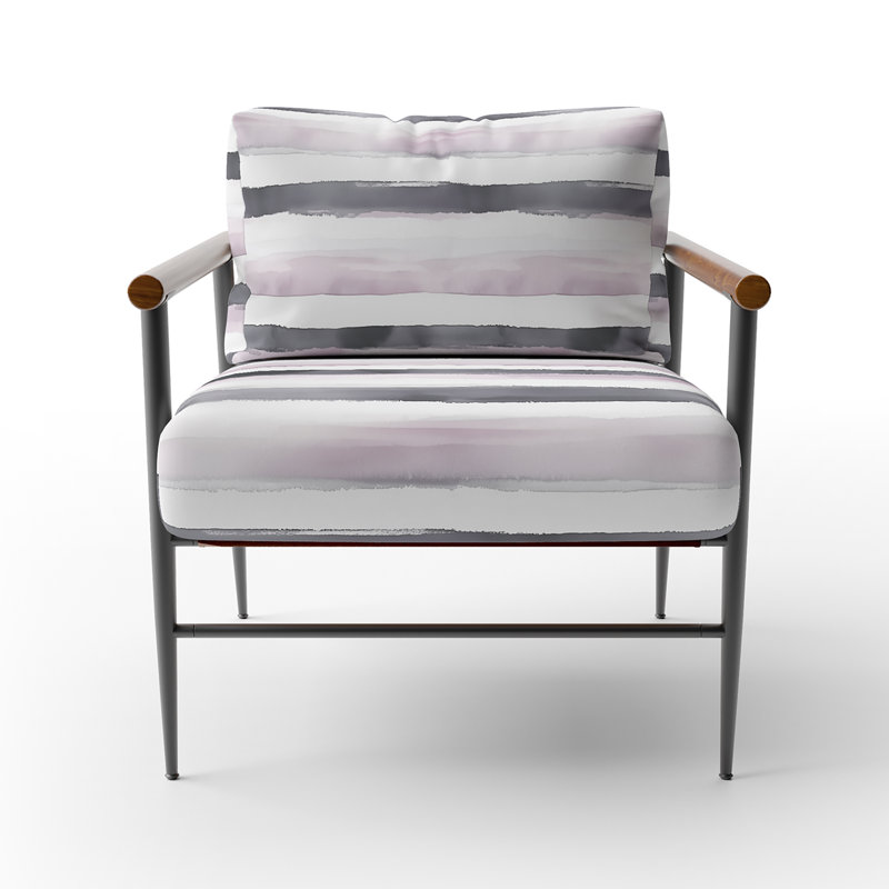 Chaise d'appoint Modern, Bras ronds bruns