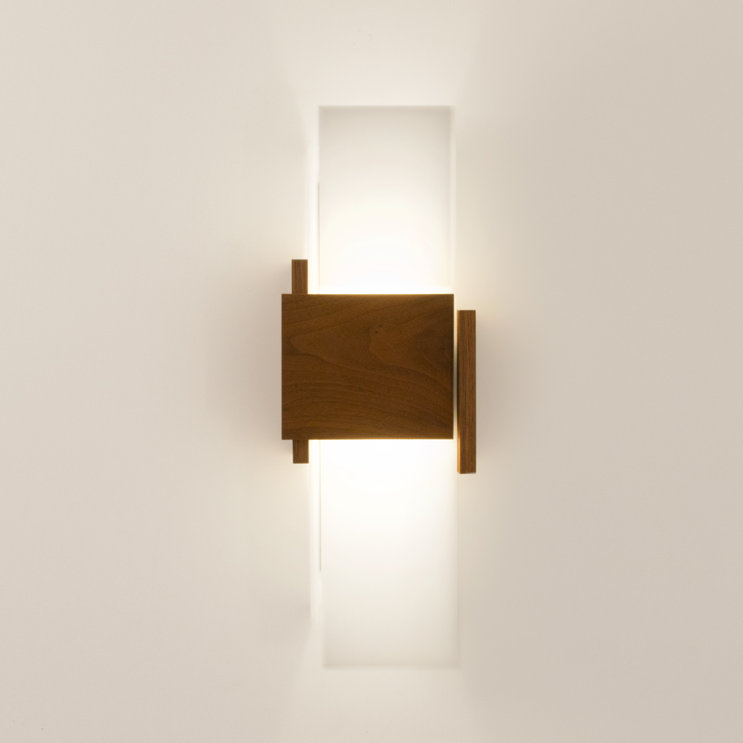1 - Light LED Flush Mounted Sconce, Oiled Walnut, 2700K