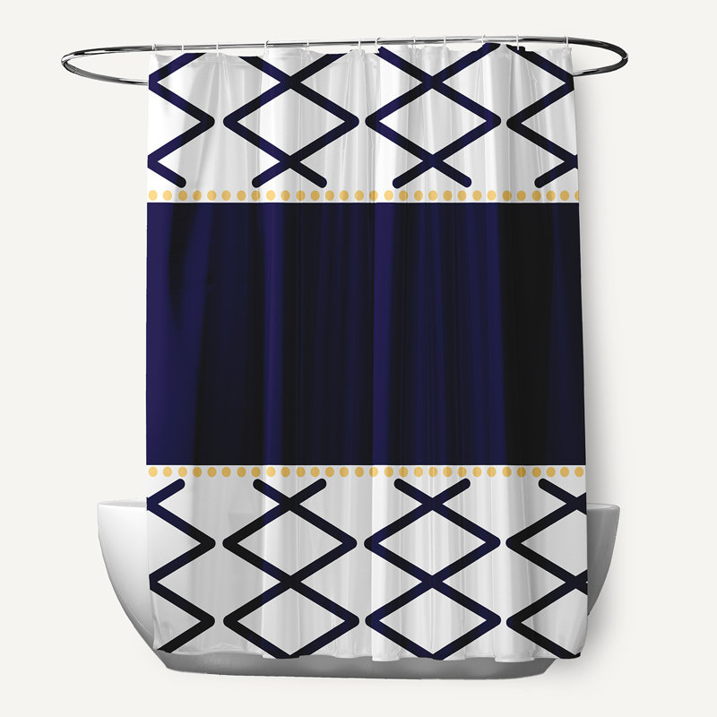 Rideau de douche simple nœud Fancy, Bleu marine