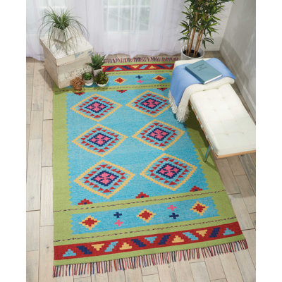 Tapis bleu bohémien Farrah