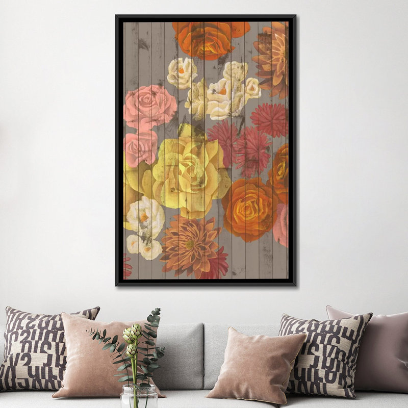 «Danza Del Sol II», reproduction sur toile, H 60 po x l 40po x P 1,5 po, Toile avec cadre noir, Pas de tapis