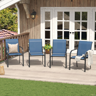 Outdoor Stackable PVC-coated polyester Dining Chair